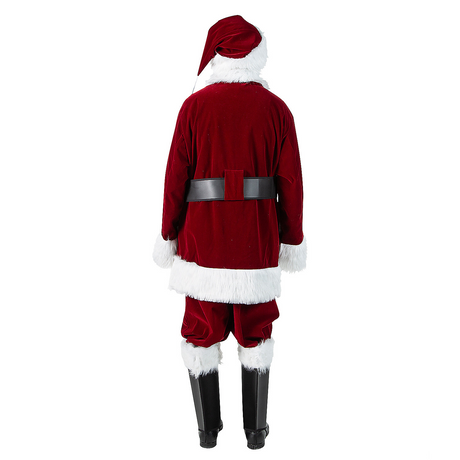 Burgundy Velvet Santa Suit with Overalls - XL