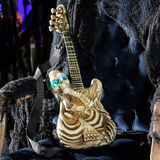 Light-Up Ukulele-Shaped Plastic Skeleton Halloween Decoration, 2 Ft.