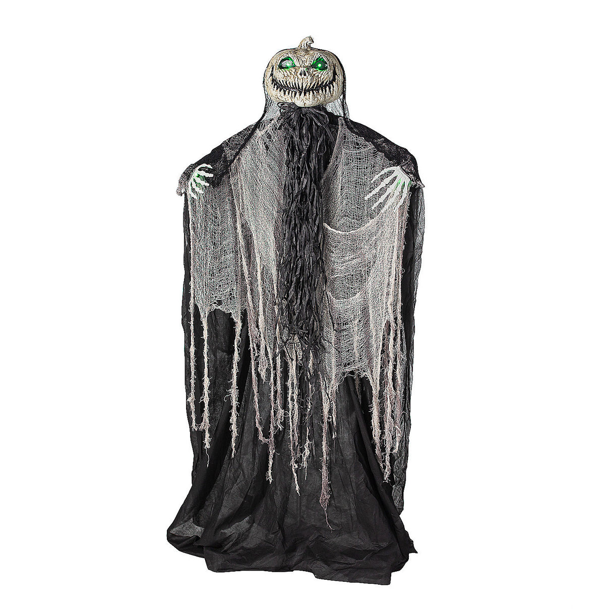 Light-Up Green Pumpkin Man Halloween Decoration for Spooky Parties and Haunted House Events