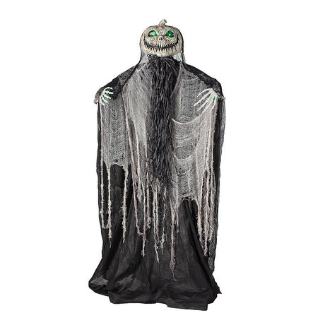 Light-Up Green Pumpkin Man Halloween Decoration for Spooky Parties and Haunted House Events