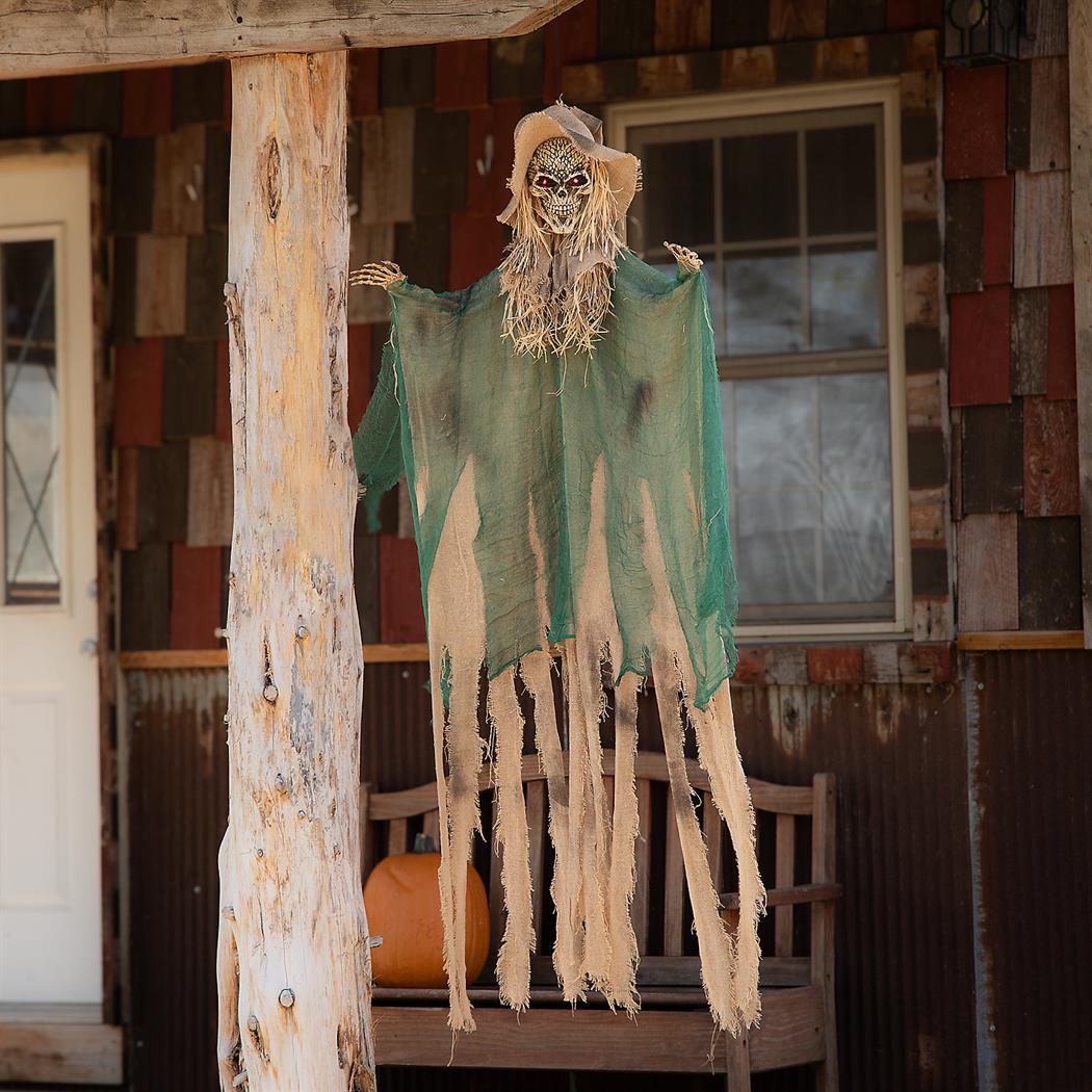 Hanging Animated Skeleton Witch Halloween Decoration 66"