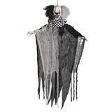 Hanging Animated Black & White Clown Halloween Decoration 4 Ft.