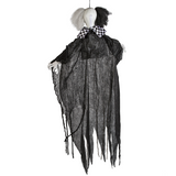 Hanging Animated Black & White Clown Halloween Decoration 4 Ft.