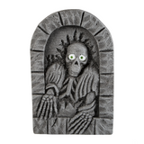 Gray Foam Skeleton Tombstone with Moving Eyes Halloween Decoration, 2 Ft.