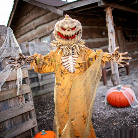 Standing Pop Up Head Pumpkin Man Halloween Decoration 5 1/2 Ft.