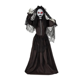 Standing Jaw Dropping Bride with Black Dress Halloween Decoration 66"
