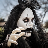 Standing Jaw Dropping Bride with Black Dress Halloween Decoration 66"