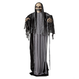 Standing Up &amp; Down Black &amp; Gray Skeleton Reaper Halloween Decoration, 6 Ft.