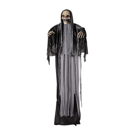 Standing Up & Down Black & Gray Skeleton Reaper Halloween Decoration 6 Ft.