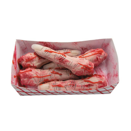 Food Tray of Fingers Plastic Halloween Decoration 6 1/4 x 2 1/2