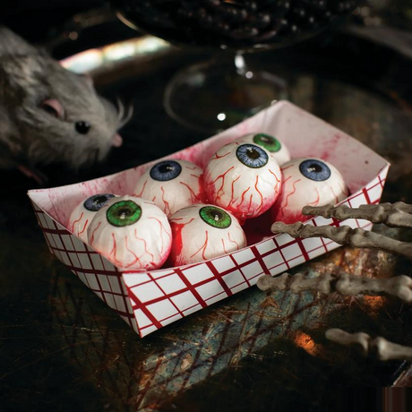 Food Tray of Eyeballs Plastic Halloween Decoration 6 1/4" x 2 1/2"