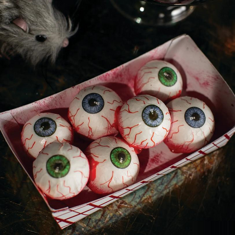 Food Tray of Eyeballs Plastic Halloween Decoration 6 1/4" x 2 1/2"