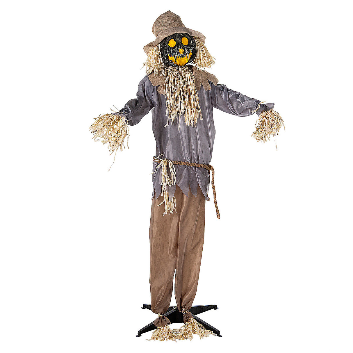 Animated Evil Pumpkin Scarecrow Halloween Decoration for Haunted Houses and Trick-or-Treating Events