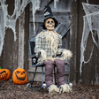 Animated Scarecrow on Rocking Chair Halloween Decoration 29 1/4" x 47 1/4"