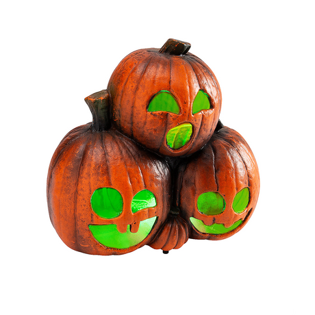 Light-Up Jack-O-Lantern Trio Halloween Decoration 11 1/2 x 10 3/4"