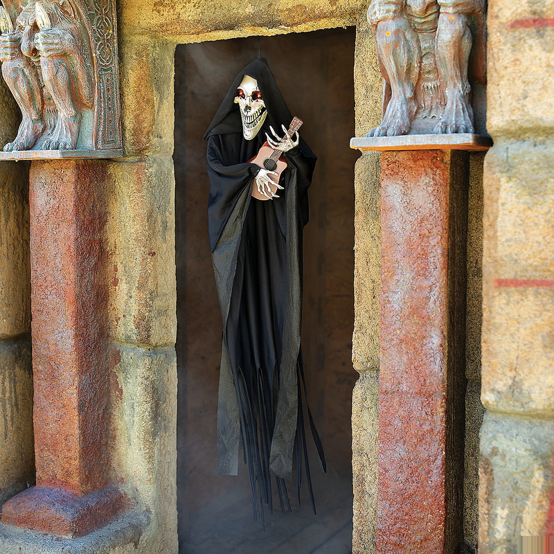 Animated Singing Reaper Halloween Decoration for Spooky Parties and Haunted House Displays