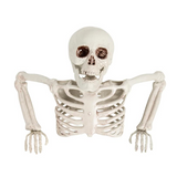 Tabletop White Plastic Half Skeleton Halloween Decoration, 15 3/4" x 10 3/4"