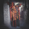 6 Ft. Standing Animated Black & Red Dragon Man Halloween Decoration