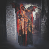 6 Ft. Standing Animated Black & Red Dragon Man Halloween Decoration