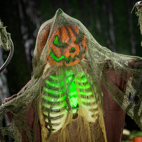 Animated & Light-Up Standing Jack-O-Lantern Man Halloween Decoration 68 3/4 x 86 1/2"