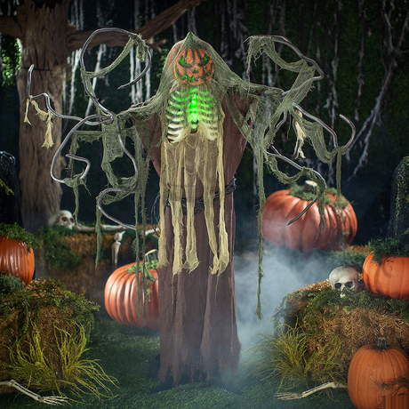 Animated & Light-Up Standing Jack-O-Lantern Man Halloween Decoration 68 3/4 x 86 1/2"