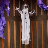 Black and White Animated Light-Up Clown Halloween Decoration 43 1/4"