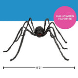 Large Poseable Hairy Black Spider Halloween Decoration for Spooky Celebrations and Halloween Home Decor
