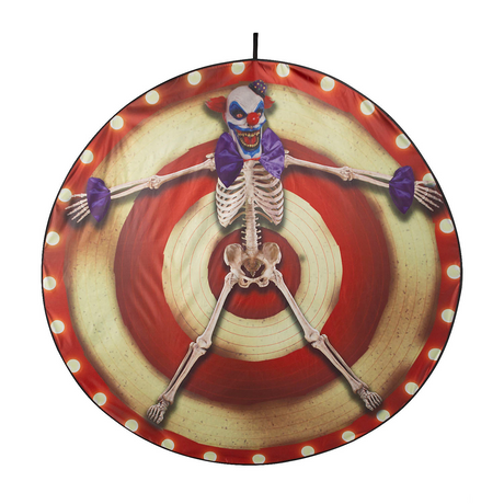 Clown Skeleton Target Ready-to-Hang Halloween Decoration 62 3/4"