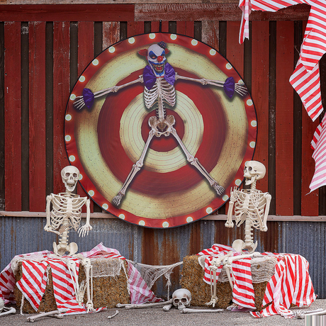 Clown Skeleton Target Ready-to-Hang Halloween Decoration 62 3/4"