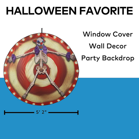 Clown Skeleton Target Ready-to-Hang Halloween Decoration 62 3/4"