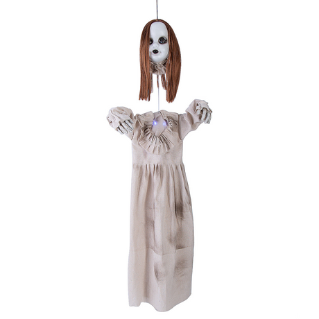 Hanging Girl Red-Haired Light-Up Doll with Separated Head 39 1/4"