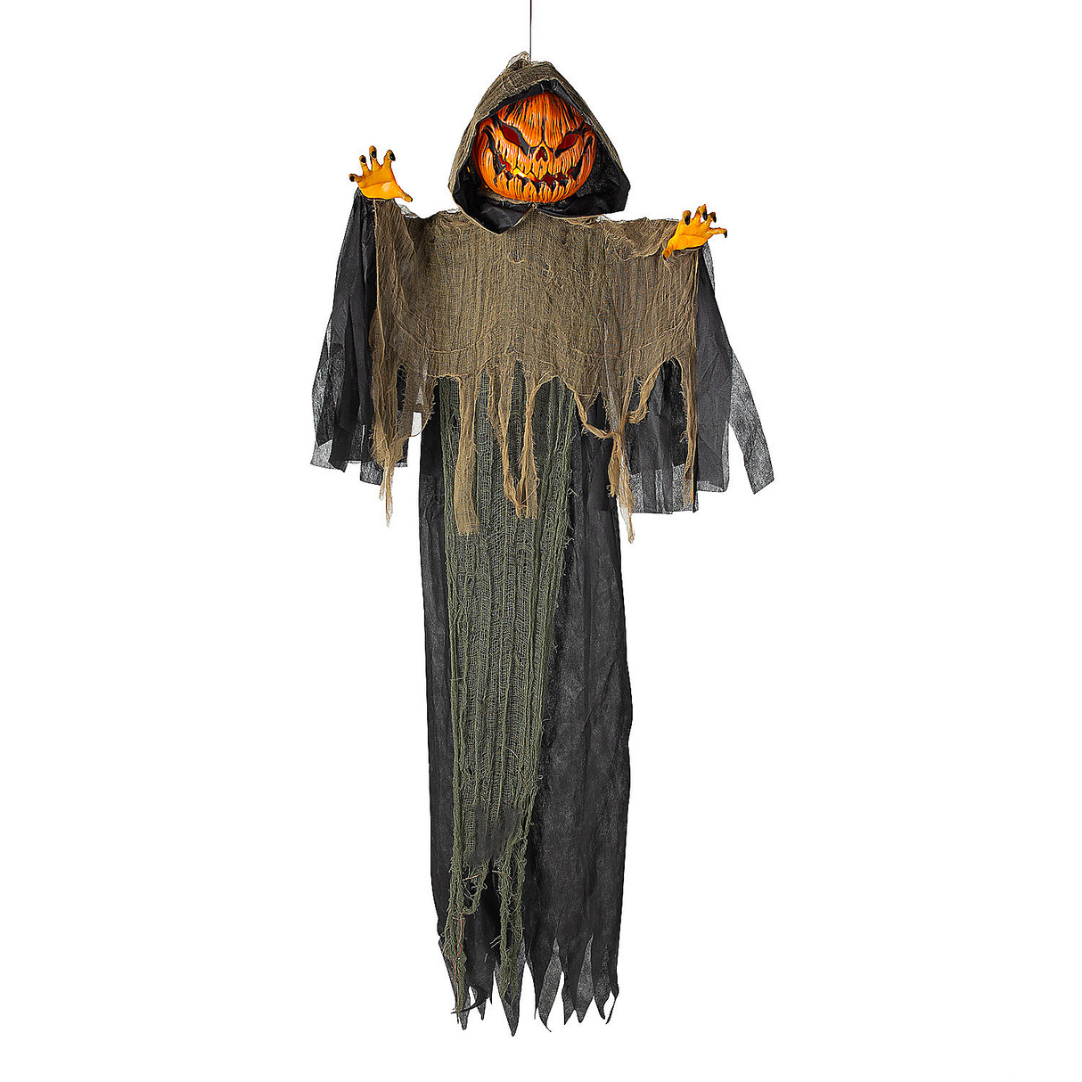 Light-Up Hanging Big Pumpkin Head Halloween Decoration 7 Ft.