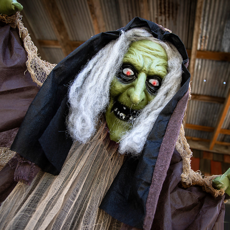 Light-Up Standing Hunchback Witch Halloween Decoration 43 1/4 x 57