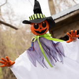 47 Inch Animated Hanging Pumpkin Scarecrow Halloween Decoration