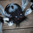 Gray and Black Hairy Walking Spider Halloween Decoration 31 1/2"