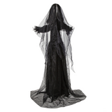 5 Ft. 6" Standing Animated Bride with Black Dress Halloween Decoration