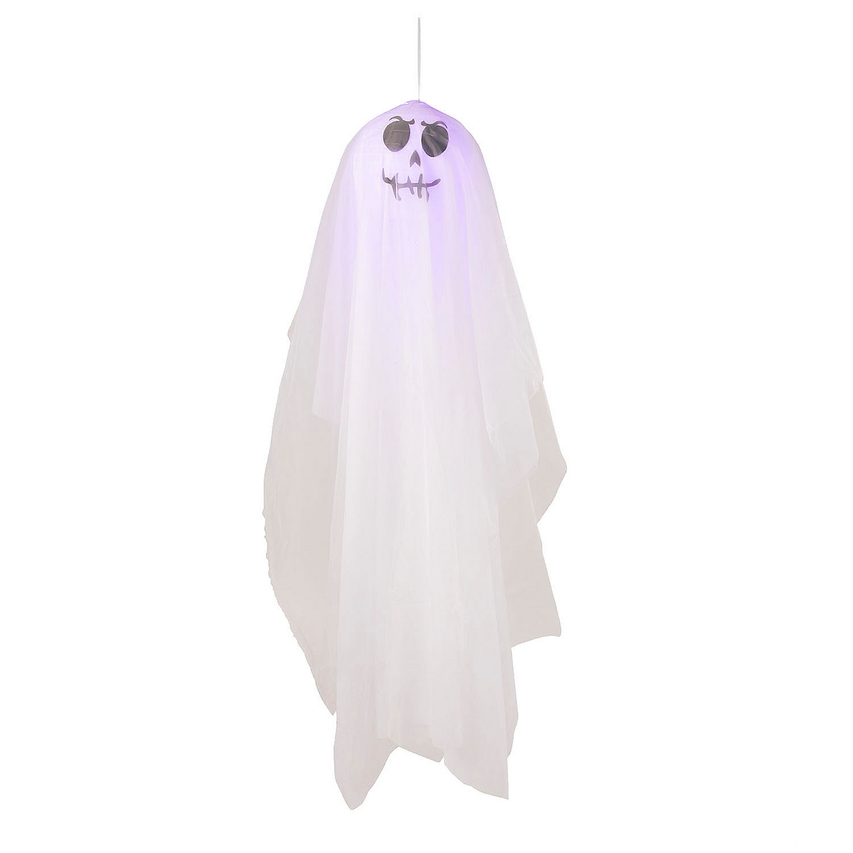 White Light-Up Smiling Ghost Hanging Halloween Decoration 64 3/4"