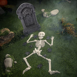 Spooky Tombstone and Skeleton Graveyard Decoration Set for Halloween Parties and Haunted Yard Displays