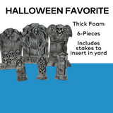 Spooky Graveyard Foam Tombstone Halloween Decorations Set 6 Pc.