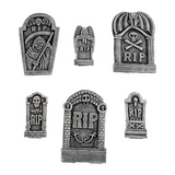Grim Reaper RIP Foam Tombstone Halloween Decorations Set 6 Pc.