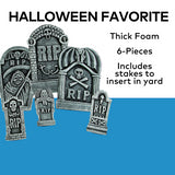 Creepy Grim Reaper Foam Tombstone Decorations for Halloween Party Lawn and Yard Scares