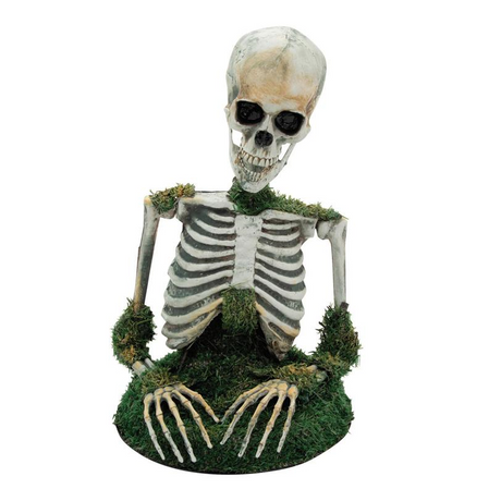 Animated Mossy Skeleton Tabletop Halloween Decoration 9 3/4" x 14 3/4"