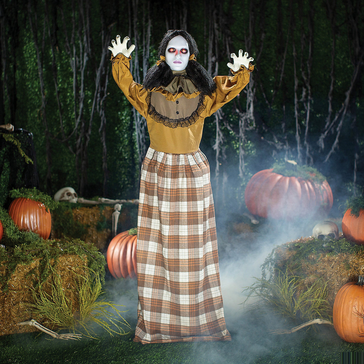 Haunting 5 Ft Standing Creepy Woman Decoration for Spooky Halloween Parties and Festive Events