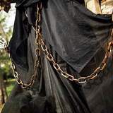 Animated Hanging Chained Grim Reaper Plastic Halloween Decoration 6 Ft.
