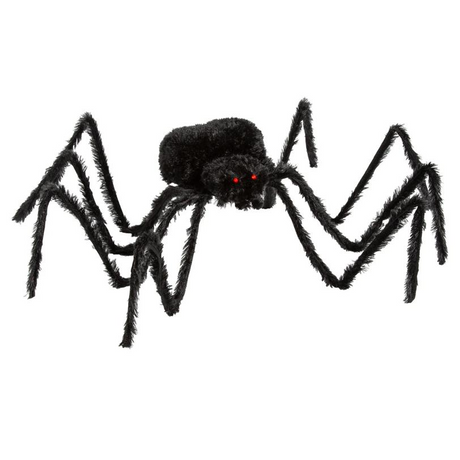 Furry Black Polyester Spider Halloween Decoration 7 1/2 Ft. x 2 3/4"
