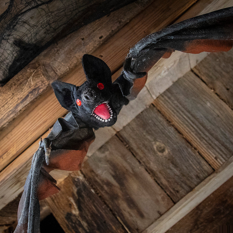 Black Foam Vampire Bat Hanging Halloween Decoration 4 Ft. x 14 3/4