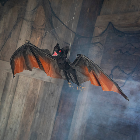 Black Foam Vampire Bat Hanging Halloween Decoration 4 Ft. x 14 3/4