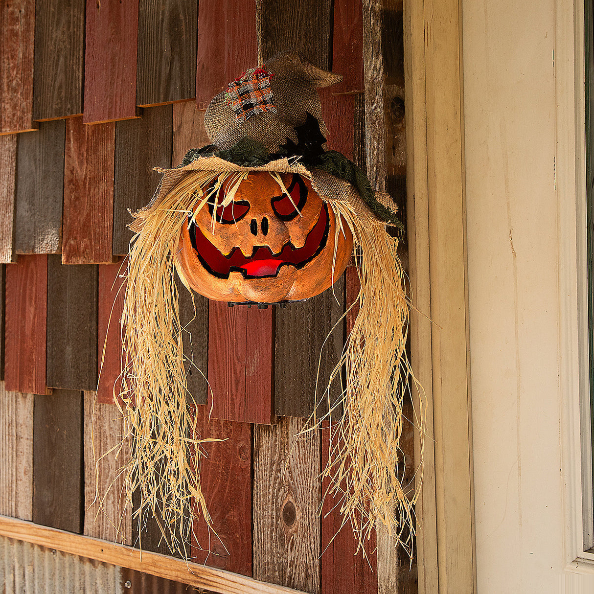 Spooky Hanging Pumpkin Head Decoration for Halloween Parties and Festive Decor
