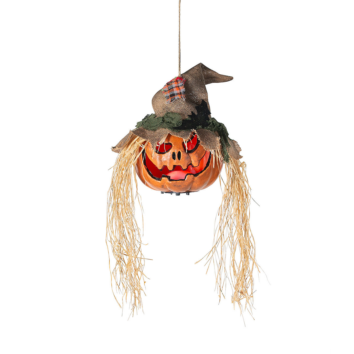 11.75 x 27.5 Inch Hanging Pumpkin Head Plastic Halloween Decoration
