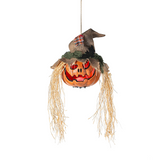 11.75 x 27.5 Inch Hanging Pumpkin Head Plastic Halloween Decoration